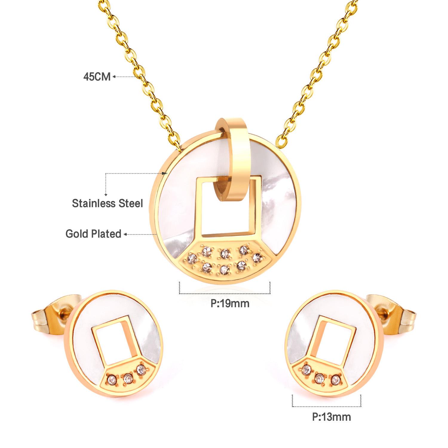Elegant Gold Earrings And Necklace Set Delicate Women s Jewelry Collection