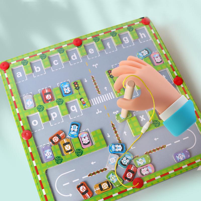 

Montessori Magnetic Alphabet Maze Letter Puzzle Gifts for Kids Parking Lot Puzzles for Children Preschool Girls Boys Kids