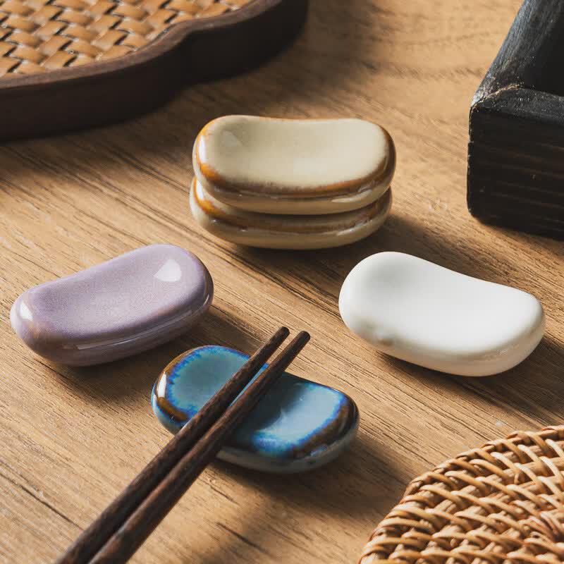 Modern Minimalist Glazed Ceramic Chopstick and Spoon Rest