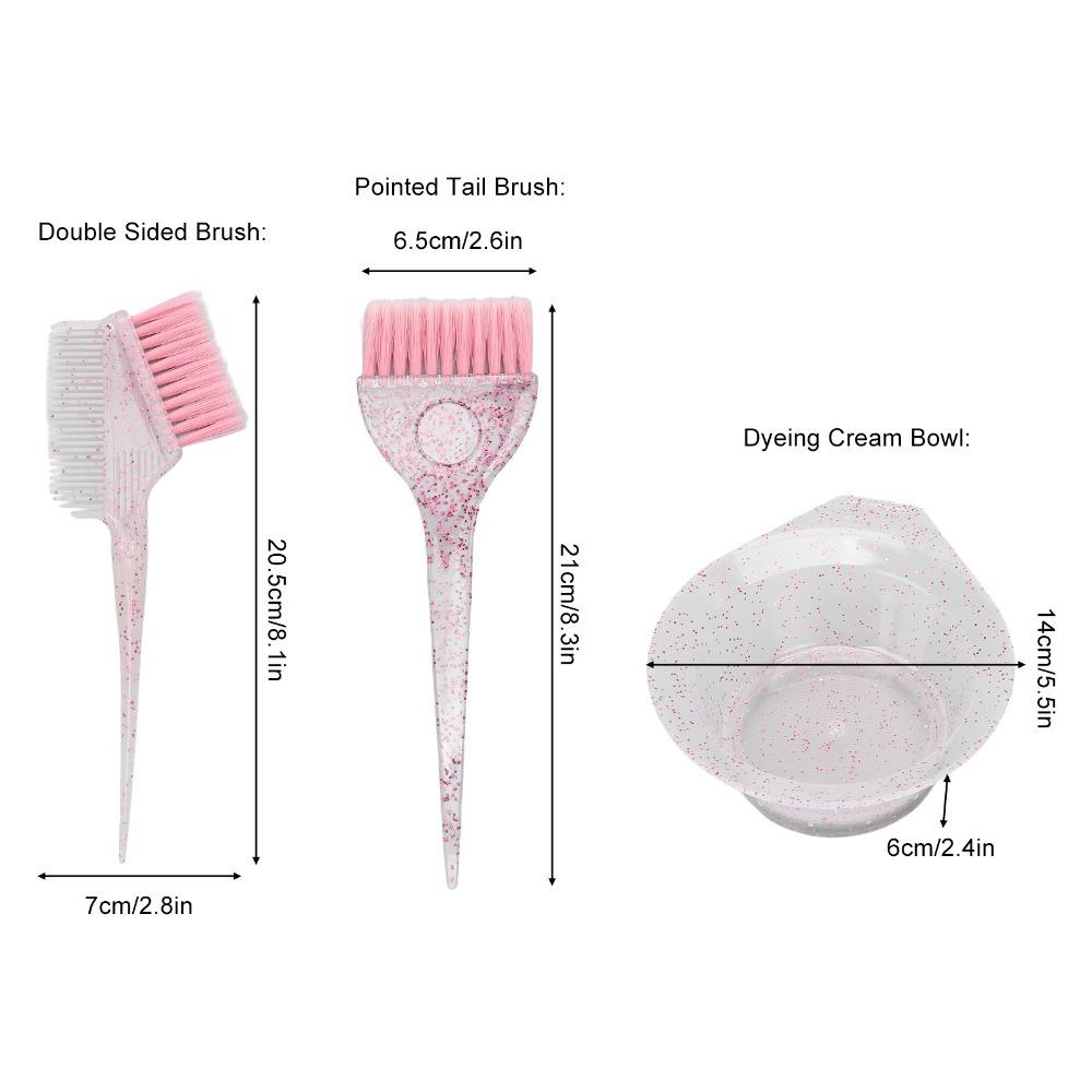 Soft Bristle Brush Hairdressing Tinting Comb Angled Comb Hair Barbers Coloring Brush  Home Use розовый