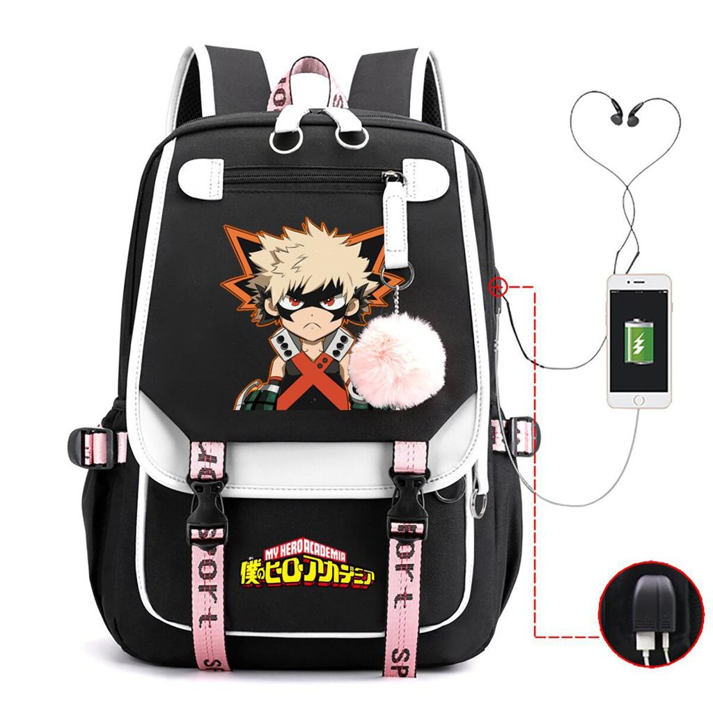 Teen Trend Animation Schoolbag Korean Version Backpack Male New Contrasting Color Simple Middle School Student Backpack