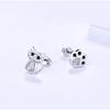 S925 Sterling Silver Stud Earrings Female Super Cute Cat Sweet Cute Cat Claw Asymmetric Ear Rings