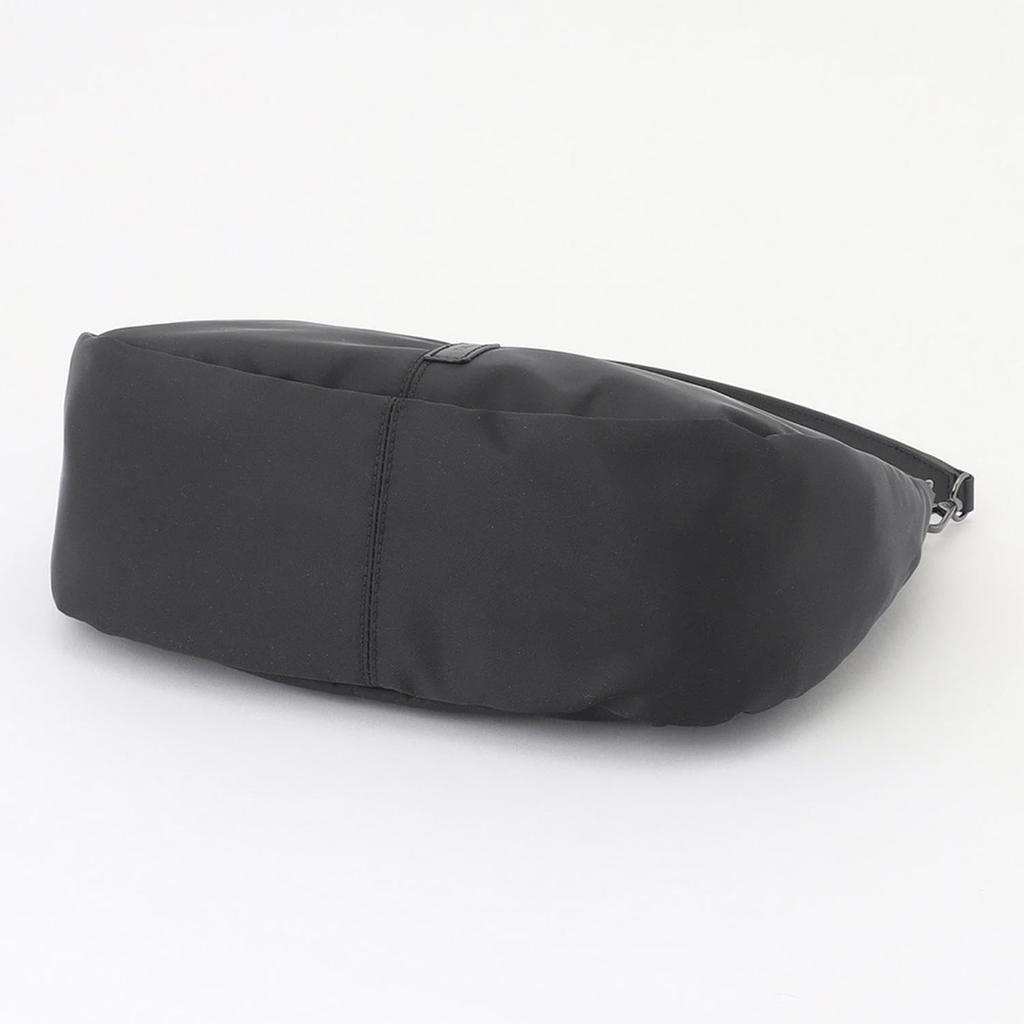 Isaac Twill Nylon Curved Shoulder Bag, Size S, 2004701, Black (10)