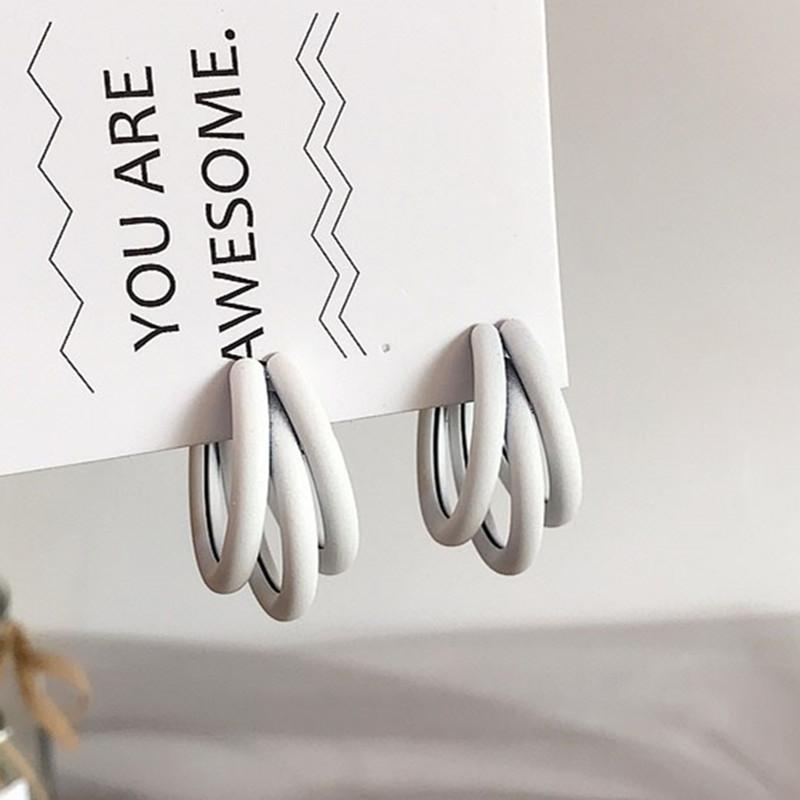 

New Elegant Women Dangle Earrings C-shaped Painting Girls Drop Earrings Flannelette Geometric Statement Earrings pendientes muje