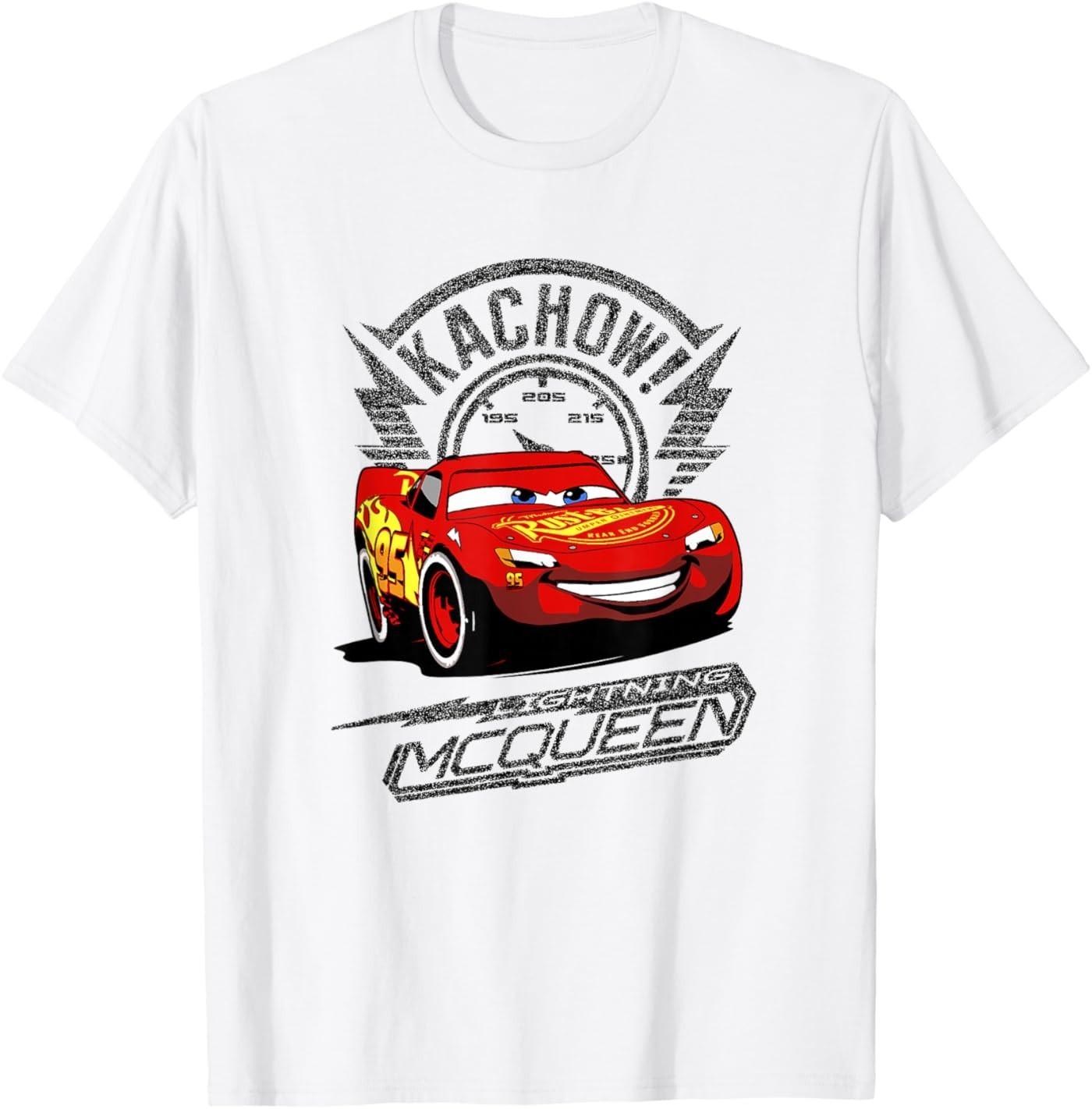 Pixar Cars Lightning McQueen Kachow! Retro Shot T-Shirt S