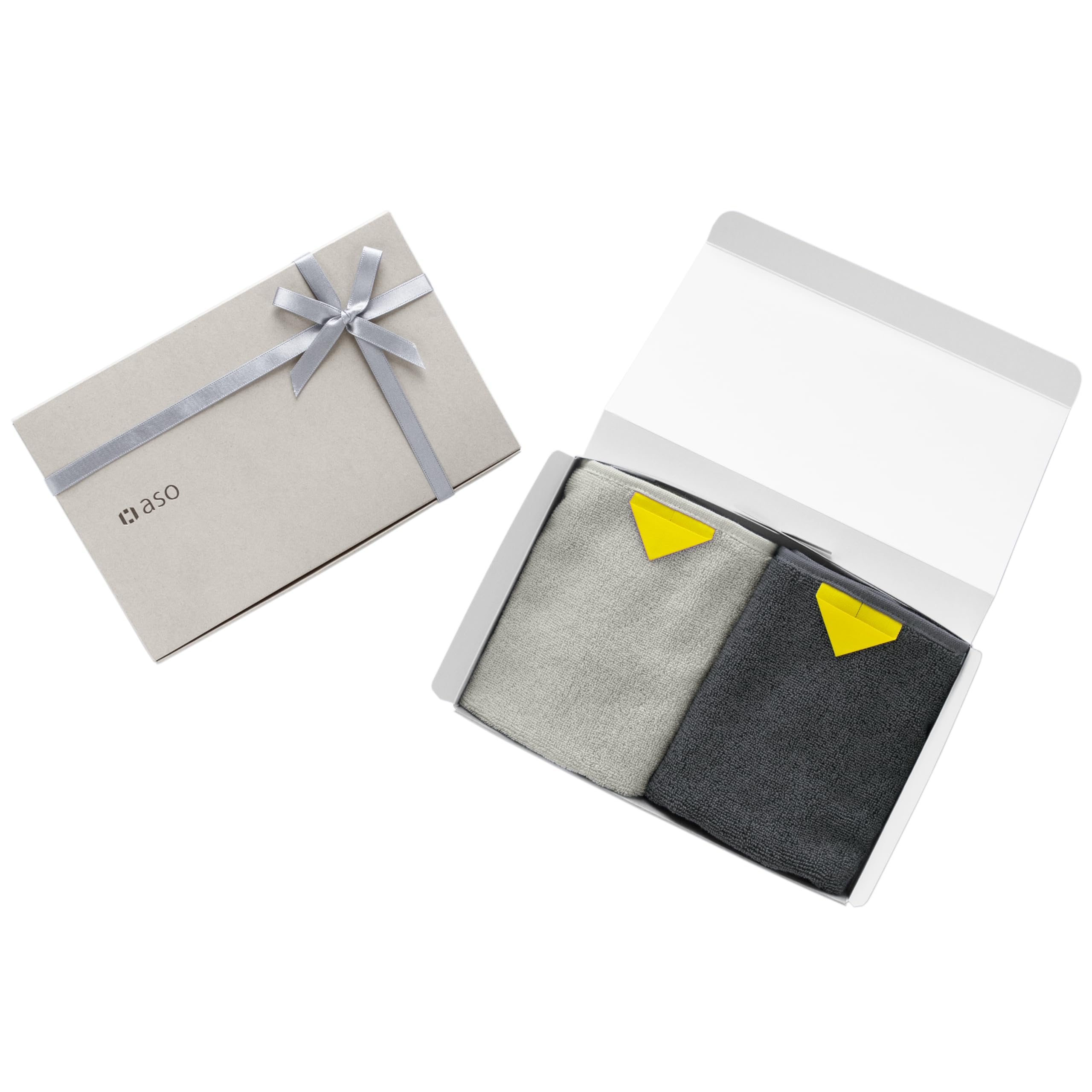 

99 Kuku Gift Towel Gift Set [aso] Towels, Towel, Wrapping, Handkerchief, Imabari, Colorful, Bicolor, 2-Piece (Yellow Tag, Monochrome)
