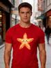 Male Cotton Short Sleeve T Shirt Happy Starfish Ocean Animal Print Loose Crew Neck Trendy Casual Summer Tees For Young Adult Unisex