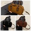 PU Leather Boston Bag Handbag Small Square Bag Portable Shoulder Bag  Streetwear