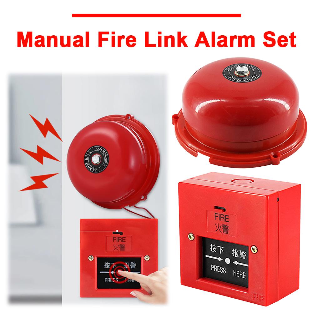 4 Inch Manual Call Point Fire Alarm 100db Pull Station Schools Fire Alarm Metal Fire Control Internal Strike Type Electric Bell