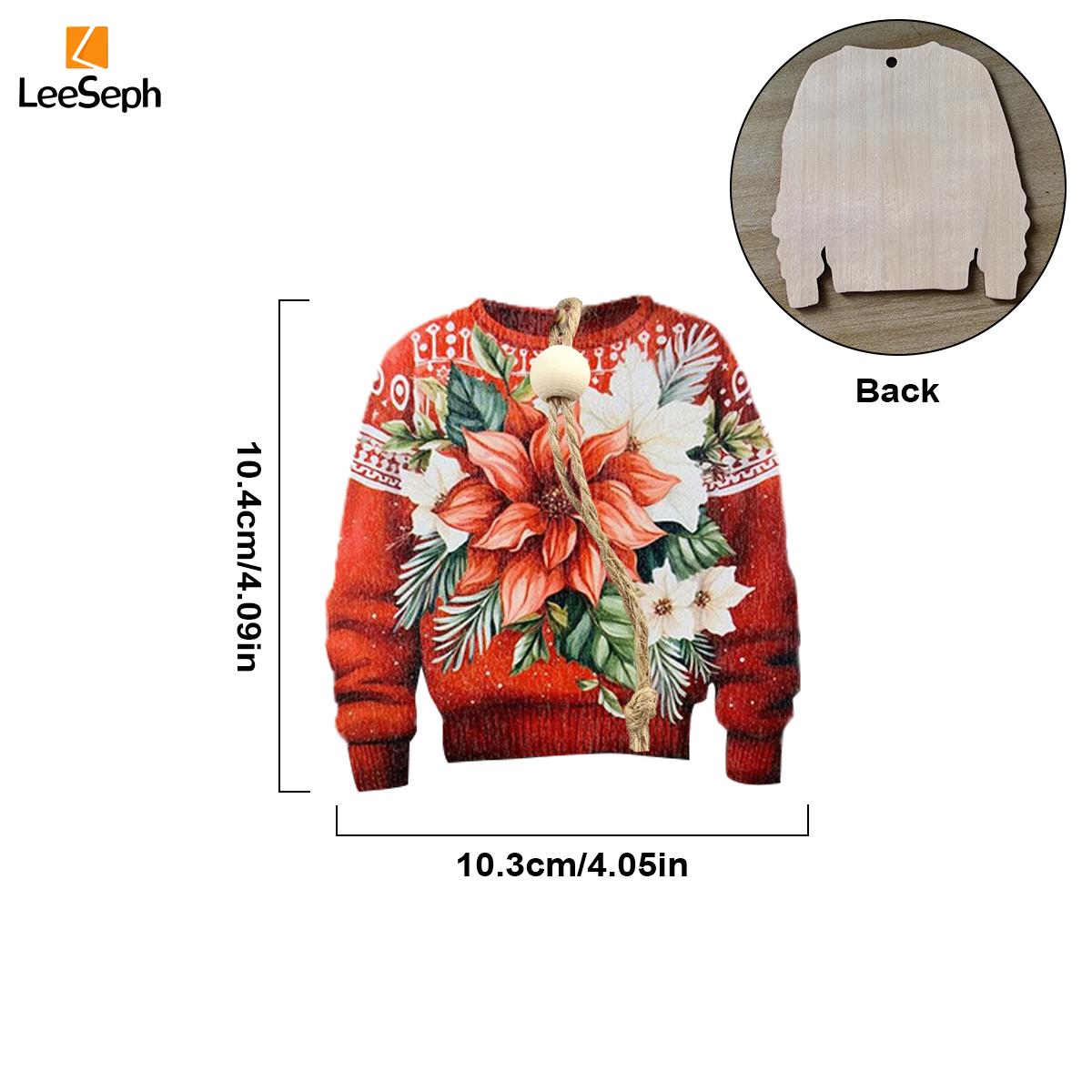 

Leeseph 6 шт. Уродливые деревянные украшения для свитера, зимнее подвесное украшение для свитера со шнурком для украшения рождественской вечеринки
