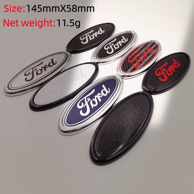 145mm Car Badge Front Grille Rear Trunk Hood Lid Logo Decor Cover Emblem For Focus Mk Fiesta Ranger Mondeo S-MAX Kuga Edge