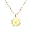 Minimalist Sun Palm Pendant Necklace for Women - Stainless Steel Clavicle Chain