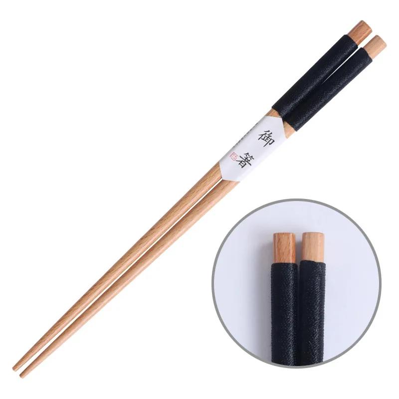 1 Pair Hefengmu Chopsticks Wound Beech Ponted Chopsticks, Anti-roll Red Sandalwood, Wooden Bamboo Chopsticks, Japanese Style