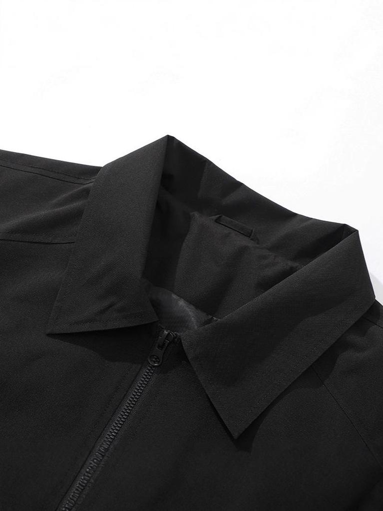 Men's Versatile American Style Windbreaker Jacket - Casual Spring/Autumn Fashion Lapel Coat