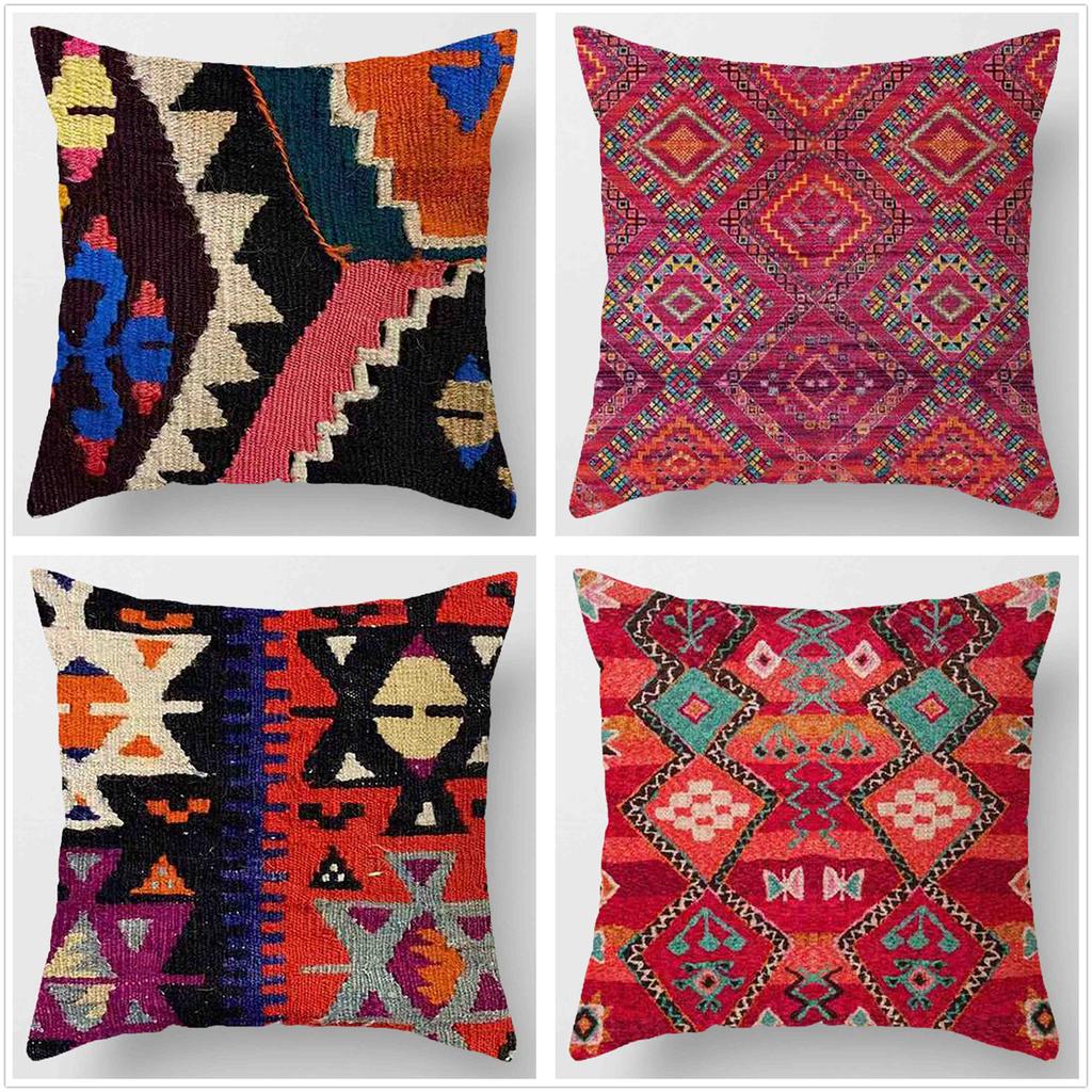 Bohemian Pillowcase Home Decor Polyester Comfortable Seat Cushion Geometric Cushion Family 45* 45cm Pillowcase