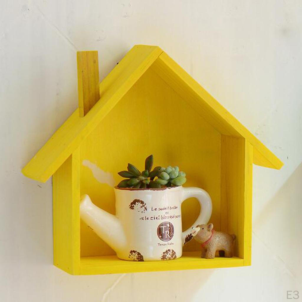 Display Shelf Wood House Shape