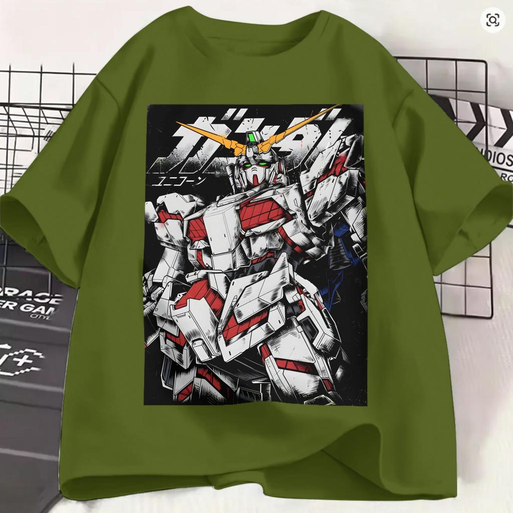Gundam T Shirt Unisex Pure Cotton Creative Tshirt Round Neck Unicorn Tee Shirt Short Sleeve Clothing Gift Idea