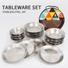 Suiyuan Outdoor 16-Piece Stainless Steel Camping Tableware Set