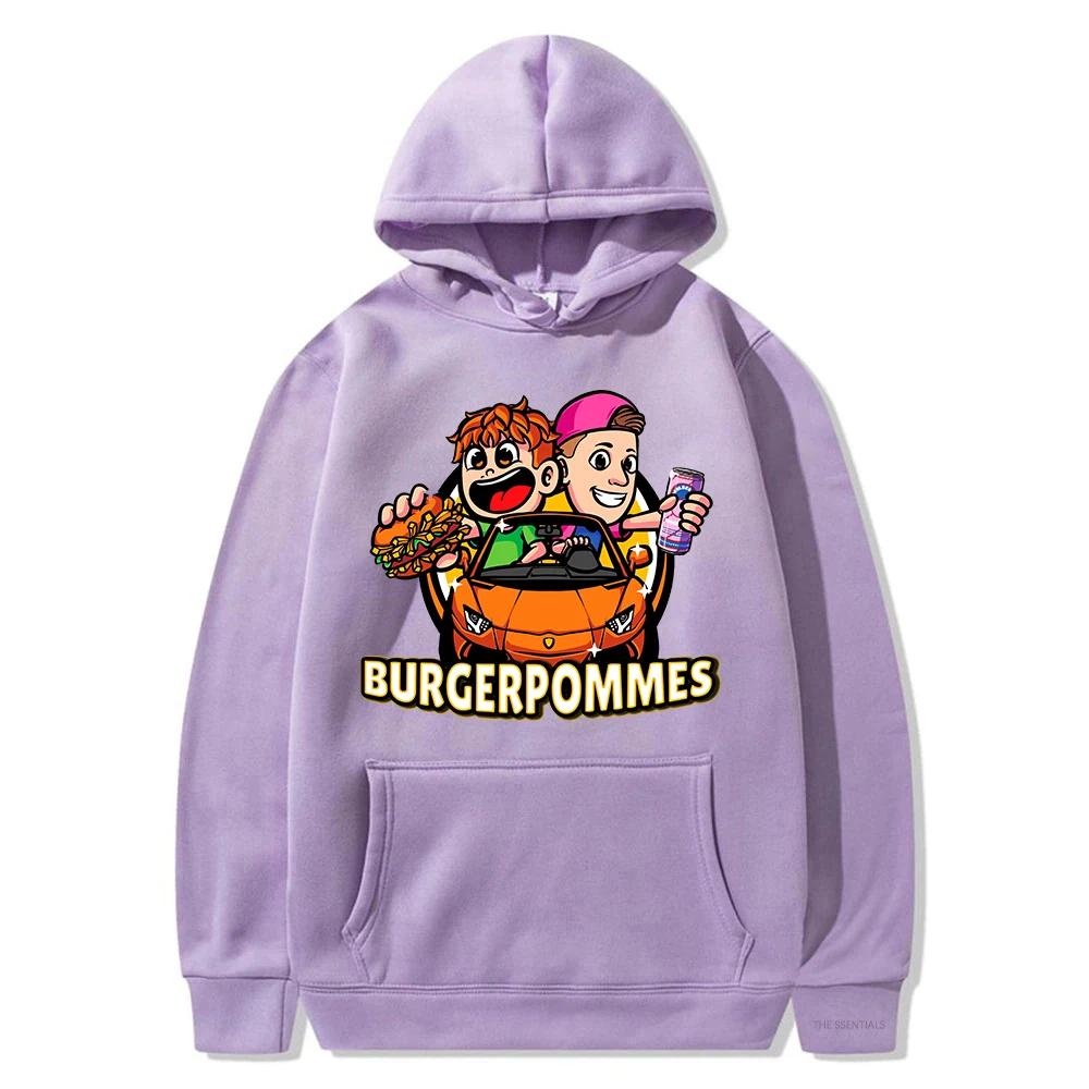 Burgerpommes 2 Hoodies Mode Street Hoodies Geeignet für Männer und Frauen Herbst/Winter Warme Lässige Hoodies Sweatshirts