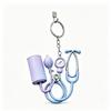 Mini 2D Flat Stethoscope Keychain Cute Creative Bag Pendant for Nurses Doctors Key Decor Medical Themed Holiday Souvenir Gift