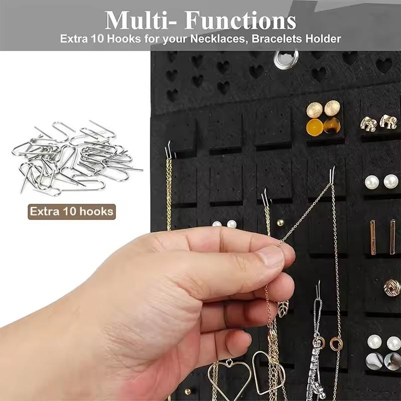 Earrings Hanging Organizer Wall Earring Holder Felt Jewelry Wall Hanger Ring Earring Display Holder Stand Rack Storage Organizer