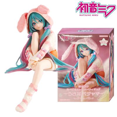 Anime HATSUNE MIKU Figure Noodle Stopper Figur Rabbit Ear Pajamas Series Model Ornaments Toy Doll Action Figure Collection Gifts