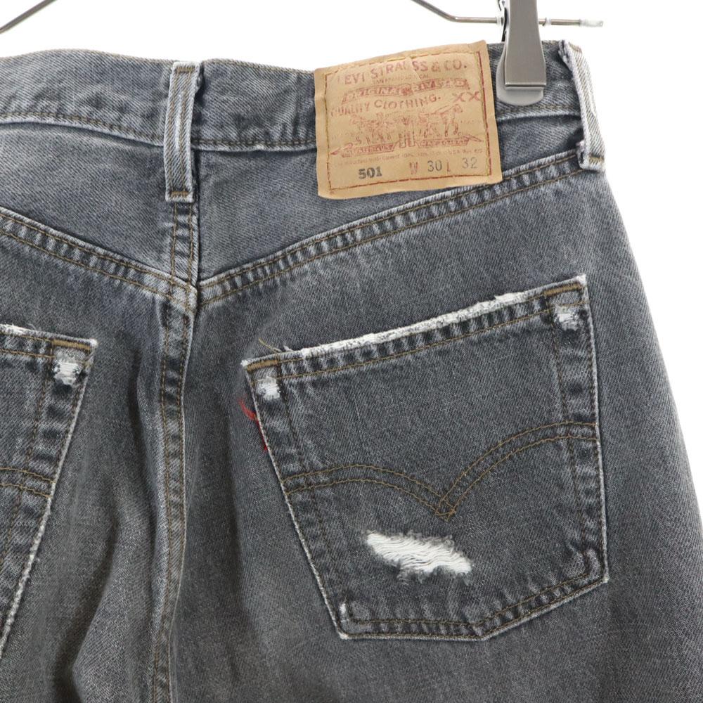 Levi's 90s 501 USA Made Piece Dyed Black Straight Denim Pants Button Fly Men's Used