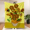 Van Gogh Sunflowers Throw Blanket—A Vibrant and Artistic Blanket Featuring a Bouquet of Sunflowers, Inspired by Van Gogh's Ic