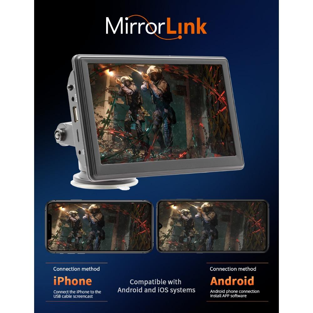 Universal 7 Zoll Multimedia Player Drahtlose CarPlay Android Auto Auto Radio intelligente systeme GPS Für Auto Display