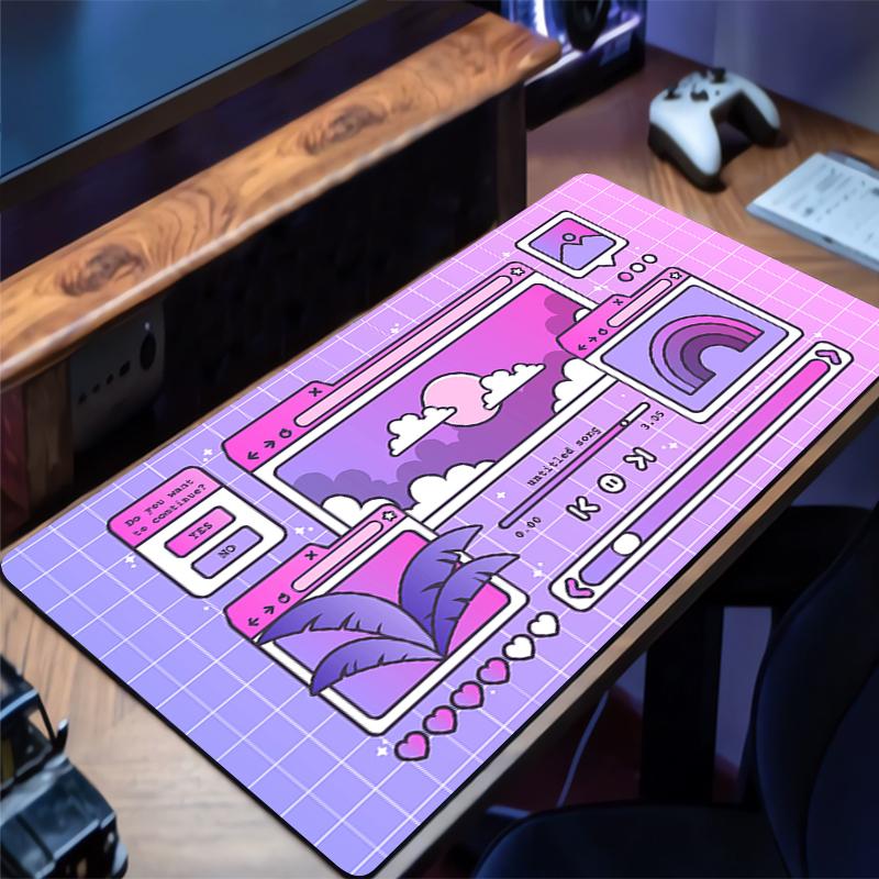 Gaming Accessories Mouse Pad Gamer Cabinet Mousepad Anime Laptop Retro Steam Wave Keyboard Pad Office PC Accessory Moon Desk Mat