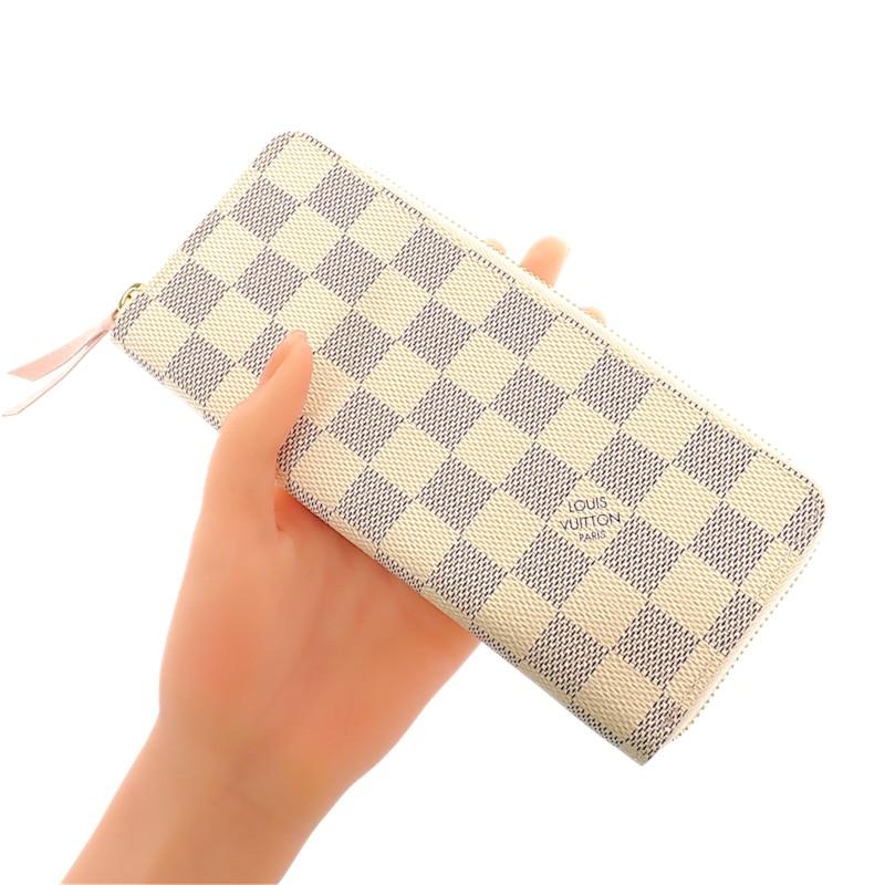 Louis Vuitton N61264 Purse White Damier Azur Canvas Women