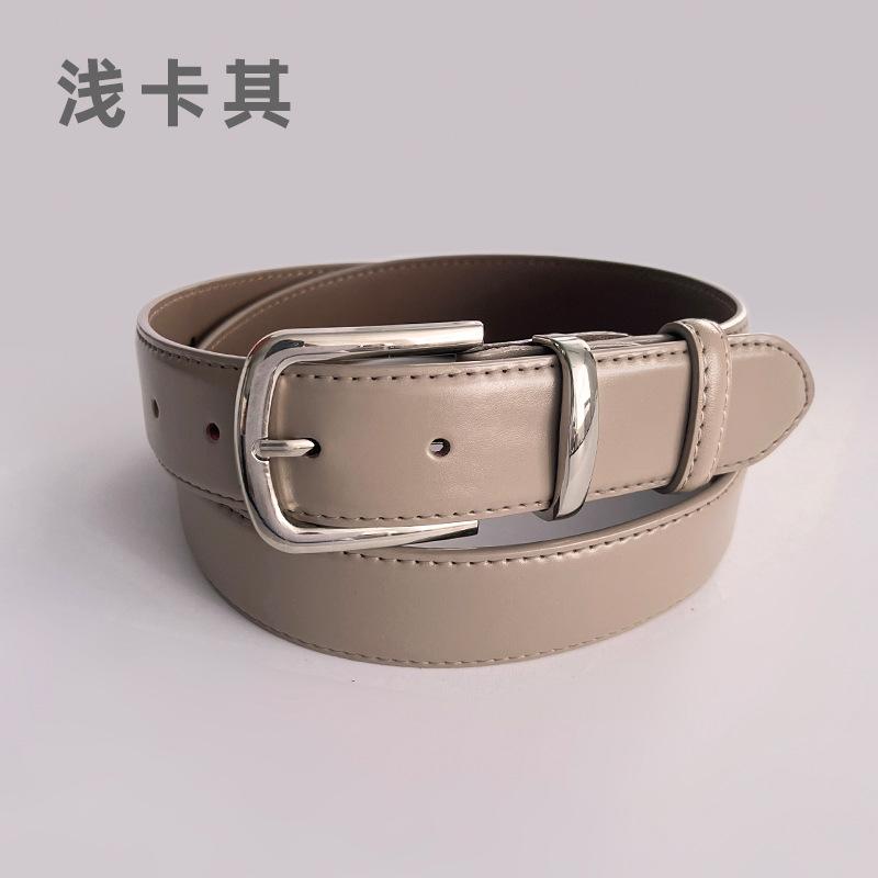 

Leather Women S Business Belt Cowhide Simple Casual Pants Jeans Women S Belt 3.3Cm 105cm