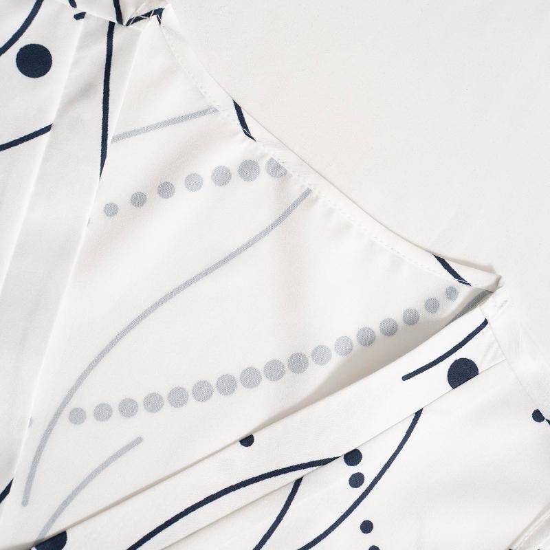 Sommer Neue Ärmellose Druck V-Ausschnitt Freizeithemden für Damen Mode Tops Elegant Vintage Slim Pullover Weiße Blusen Damen Einfache Damenbluse 26513