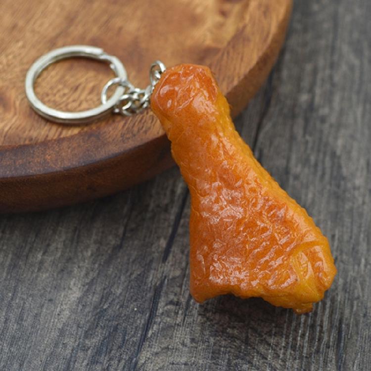 6 Pcs Chicken Wing Keyrings Decorative Keychain Car Key Chain Simulation Food Keychain Hanging Ornaments Bag Pendant
