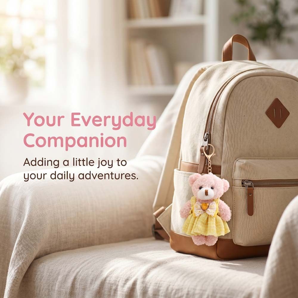 PP Cotton Bear Plush Pendant Stuffed Animal Bear Plush Toy Backpack Decoration