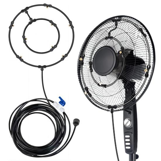 Chladicí postřikovač s odnímatelnými tryskami Sada pro zamlžení T-kusu Filtr Terasa Energeticky úsporný ventilátor
