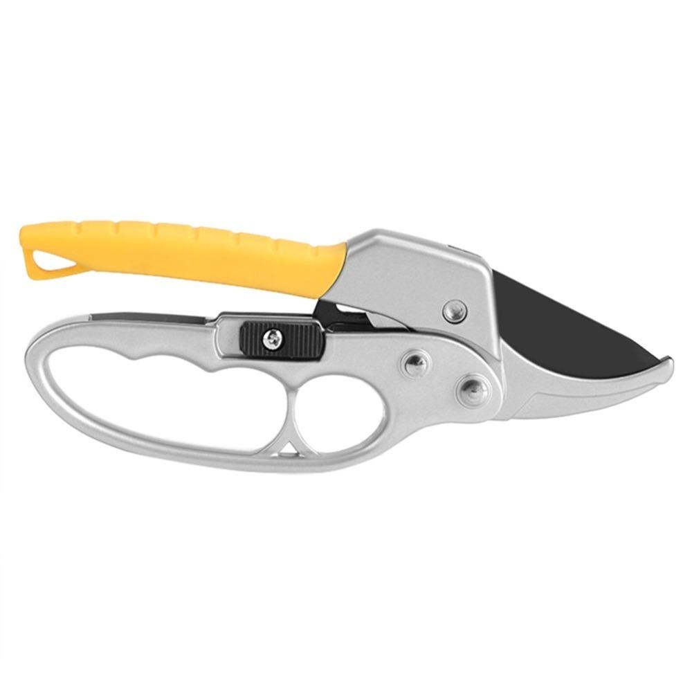 Yellow and Silver Garden Scissors Ergonomic Handle Branch Trimmer Professional Pruning Shears