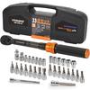 UYECOVE 33-Piece Preset Torque Wrench Set, 6.35 Mm (1/4 Inch) Drive, 1-25 N.m, for Bicycles, Road Bikes, Electric Vehicles, Motorcycles, and Machine M