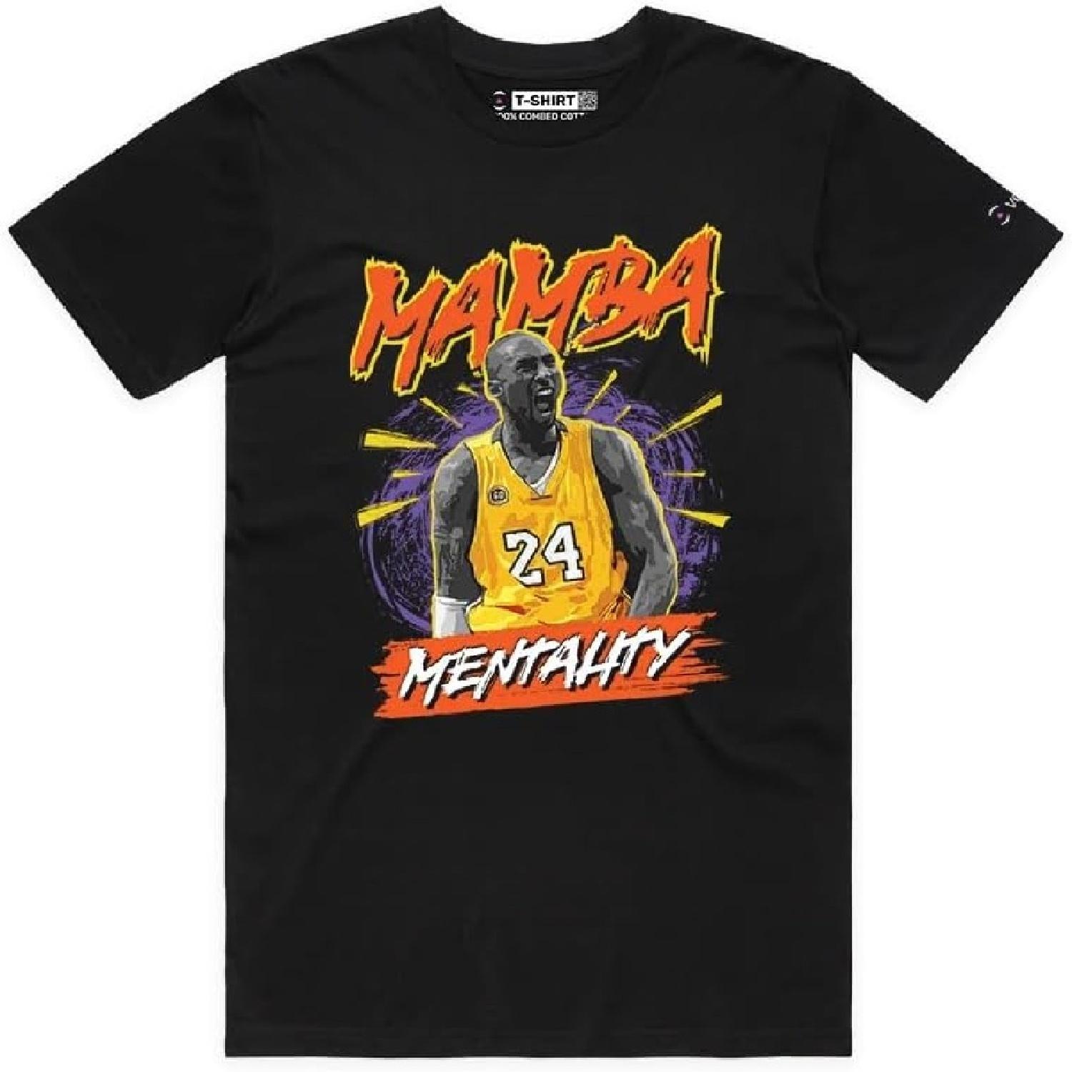 Спортивная футболка с графическим принтом Kobe The Mamba Mentality с премиальным дизайном, черная футболка Los Angeles Black Mamba Legacy для фанатов S