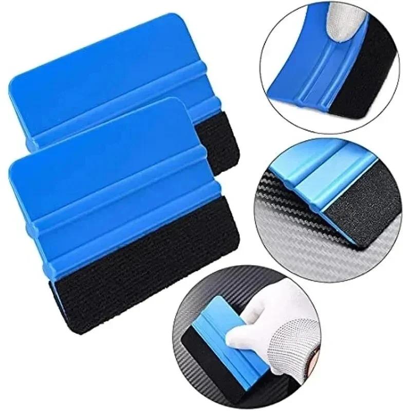 1/4pcs Car Film Scraper Vinyl Wrap Film Card Squeegee Auto Foil Wrapping Suede Felt Scraper Car Styling Sticker Accessories
