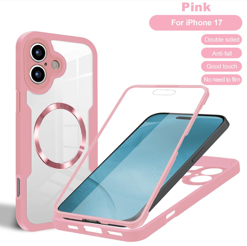Suitable for iPhone 17 Pro Max 17Air Transparent Full-Edge Strong Anti-Fall Magnetic Wireless Charging Three-Proof Phone Case For iPhone 16 15 14 13