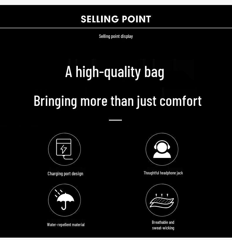 Herren Multifunktionale Brusttasche mit USB-Ladeanschluss - Trendiger Einzelschulter-Reise- und Outdoor-Rucksack