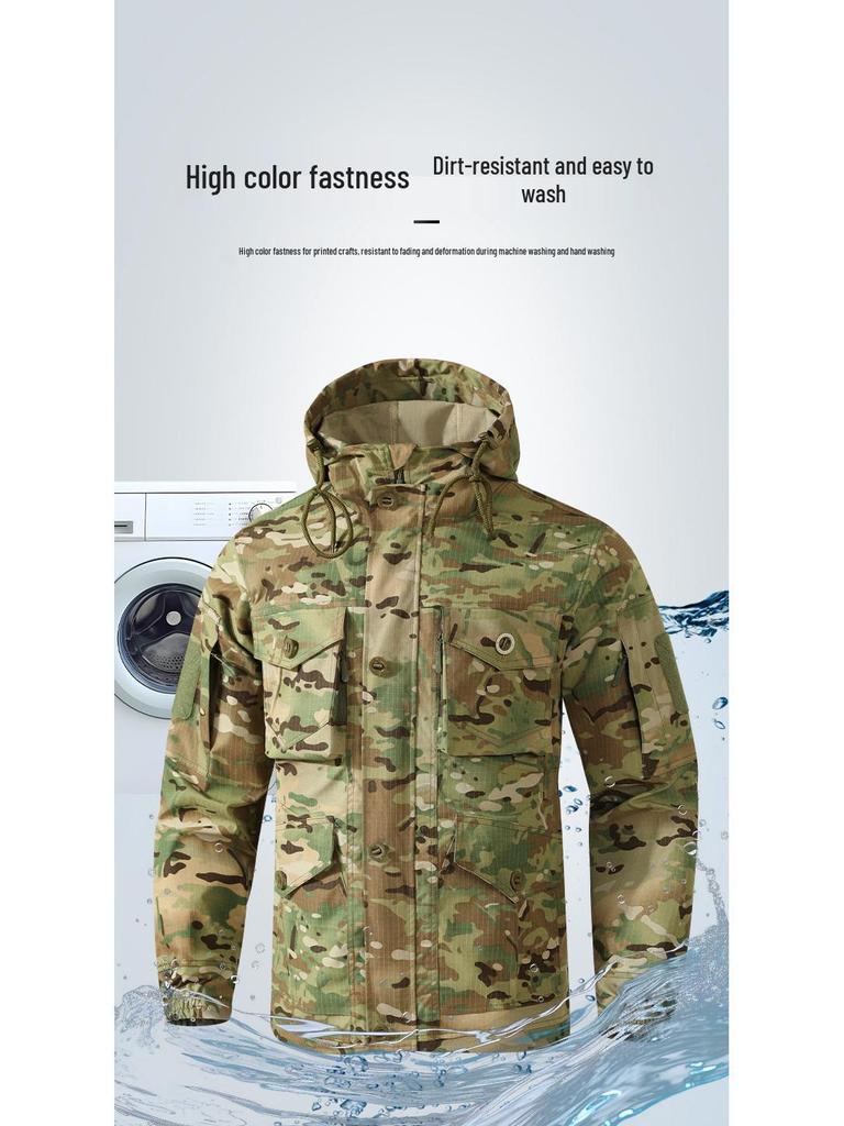 Men's Wear-Resistant Camouflage Workwear Set: Jacket & Pants for Outdoor, Tactical, and Mountaineering Activities