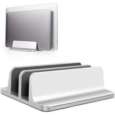 Dual-Slot Vertical Laptop Stand for MacBook and Desktop Storage