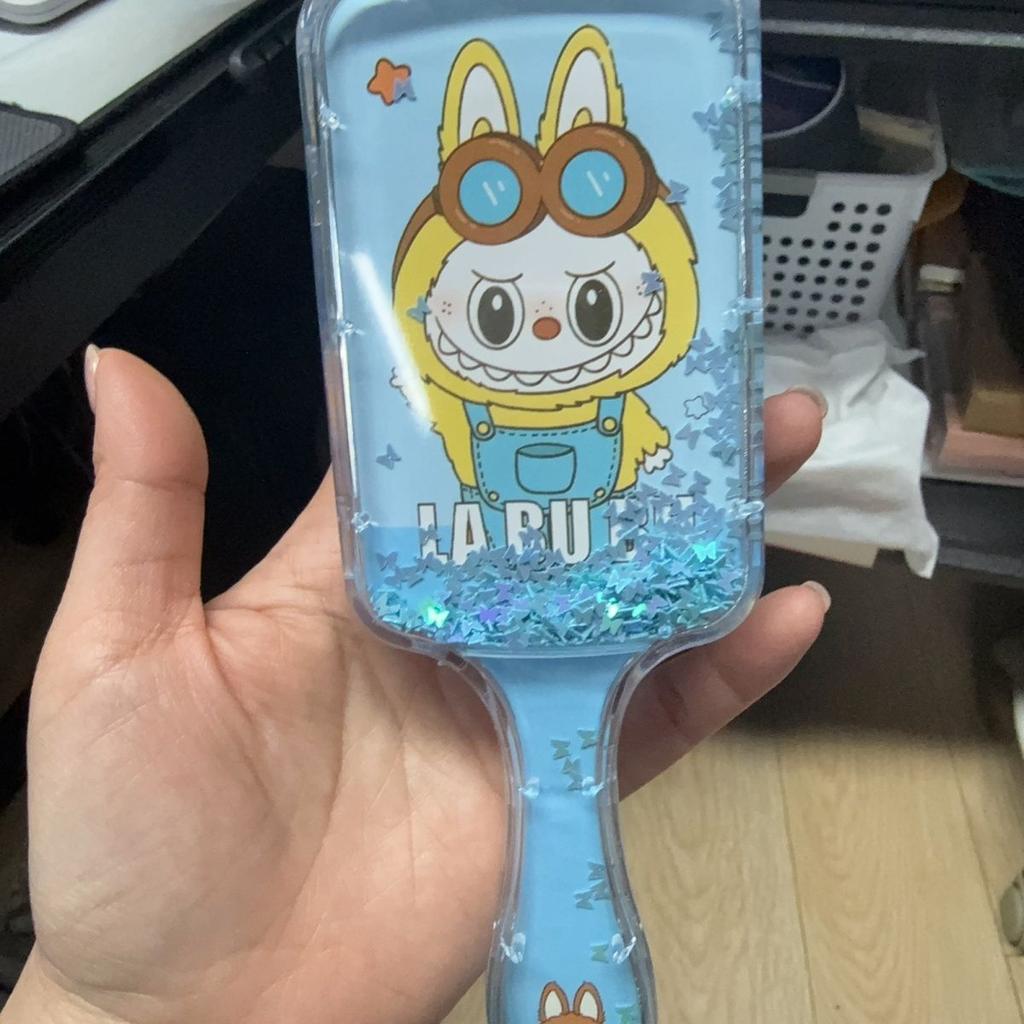 Air Cushion Cartoon Cute Girl, Flowing Sand Roll Shiny Hair Comb, Massage Air Bag Comb