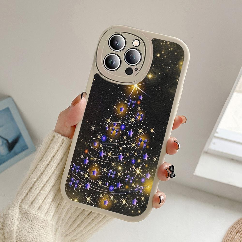 Fröhlicher Weihnachtsbaum Hirsch Handyhülle für Iphone 14 13 11 12 Pro MAX 13 12 MiNi 7 8plus 14 13 11PRO X XS 12 11 XR Lammfellhüllen