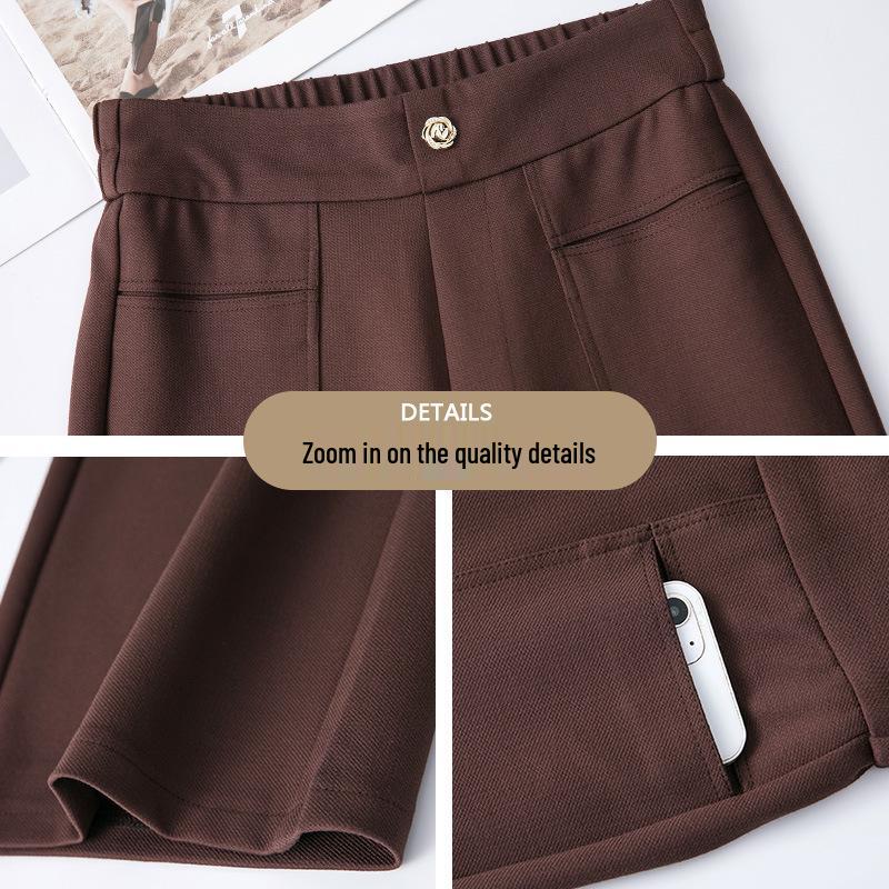 Drapey High-Waisted Wide-Leg Suit Pants for Women: Plus Size, Slimming, Perfect for Spring/Autumn, Ideal for Middle-Aged Mothers