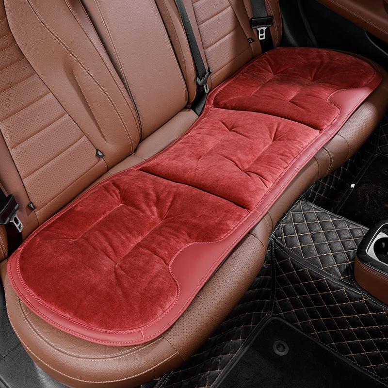 Luxury Flannel Winter Plush Car Seat Cushion for Mercedes-Benz & BMW - Thick, Warm, Three-Piece Rear Set