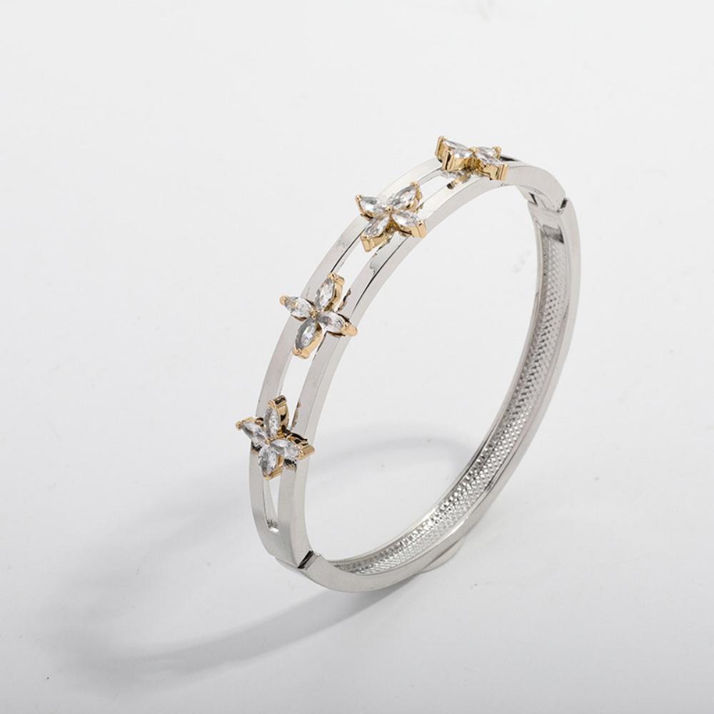Luxury Stainless Steel Bracelet Ring Set for Women Men four-leaf clover No Fading Waterproof Couple Jewelry Holiday Gift