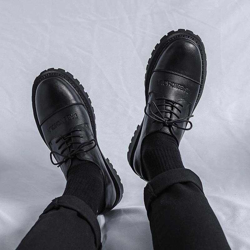 Spring College Style Thick-Soled Flat-Soled Small Leather Shoes Men'S British Style Fashion Casual Shoes M102-R